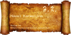 Havel Karmelina névjegykártya